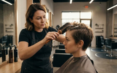 Brushing sur cheveux courts : Techniques & Astuces